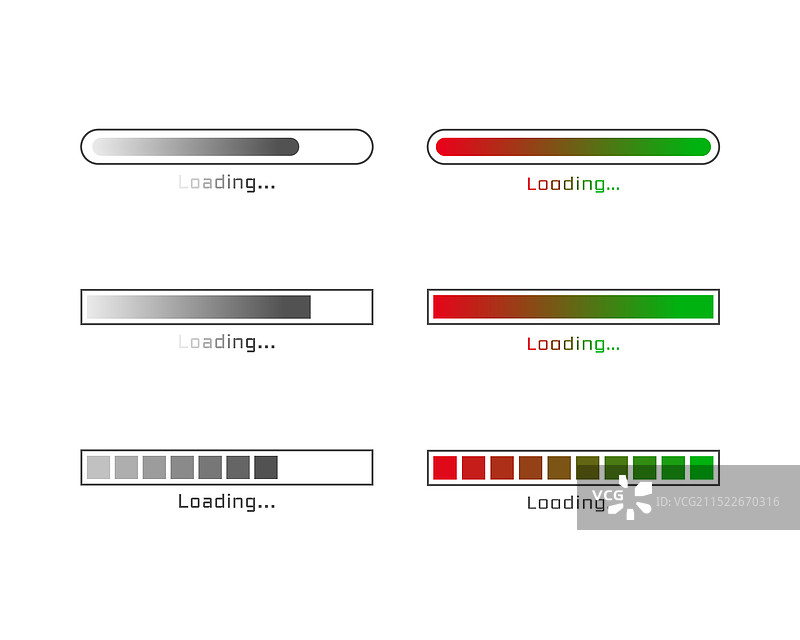 已加载的加载栏状态图标集图片素材