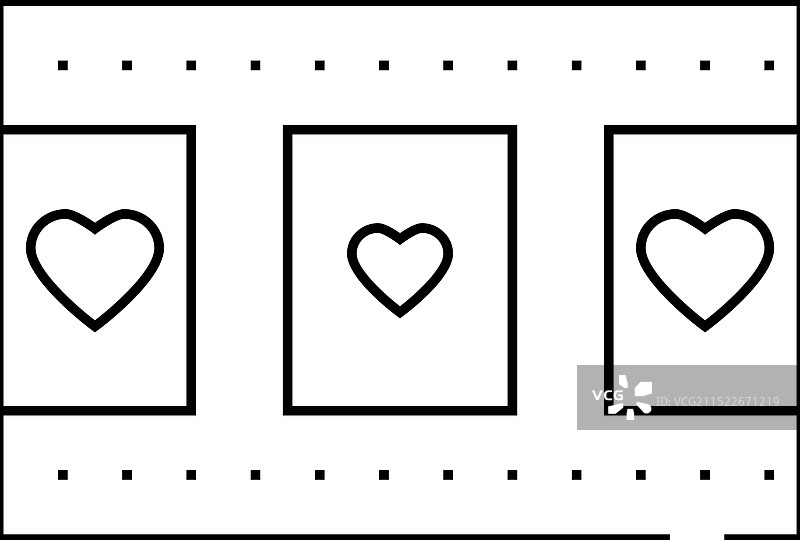爱心电影剧照线条图标图片素材