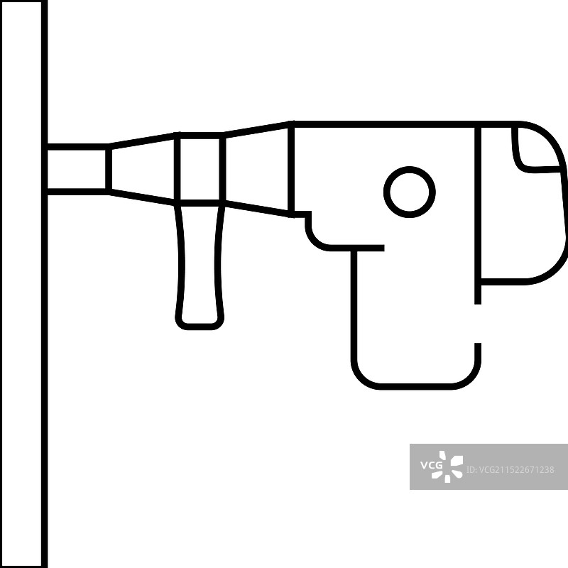 隔离的钻墙线条图标图片素材