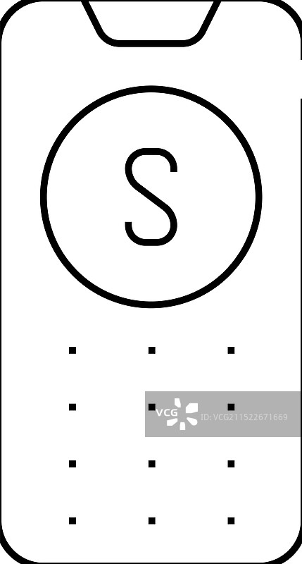 手机SOS按钮线性图标图片素材