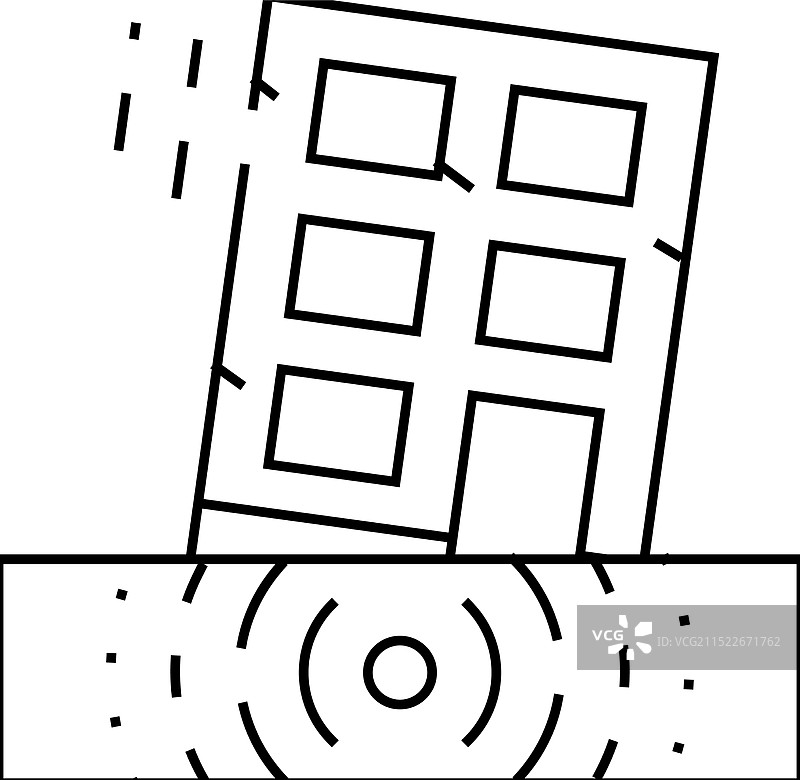 地震灾害线性图标图片素材