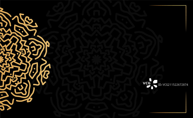 金色阿拉伯风格曼陀罗抽象奢华背景图片素材