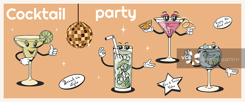 复古风鸡尾酒图片素材