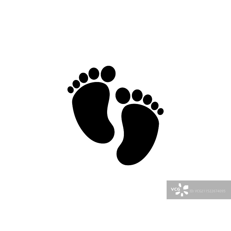 象征人类足迹的黑色剪影图片素材