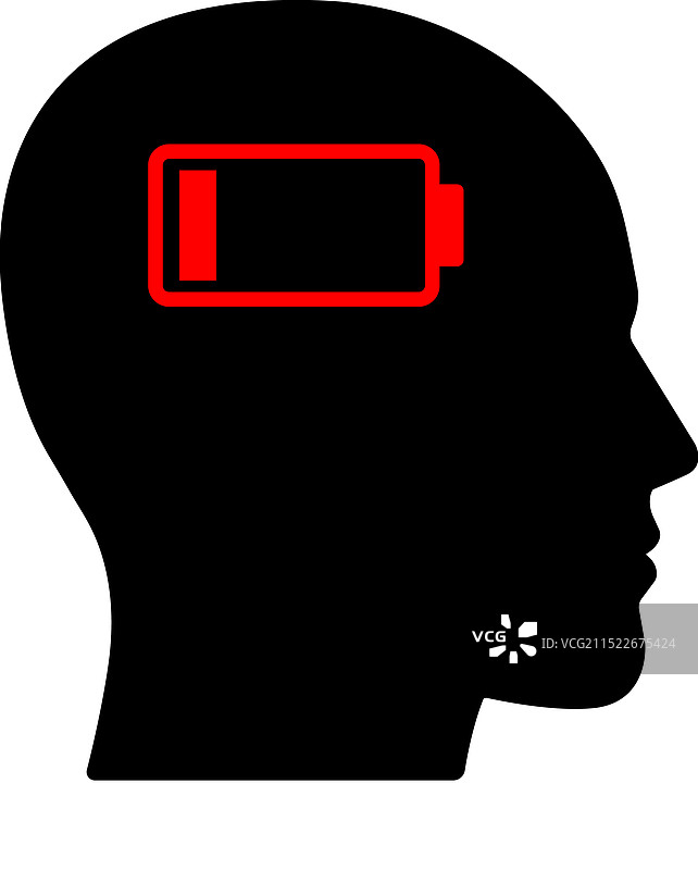 扁平风格低电量电池头部图标图片素材