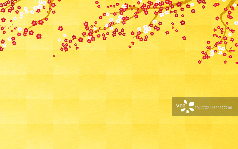 日式新年梅花背景图片素材