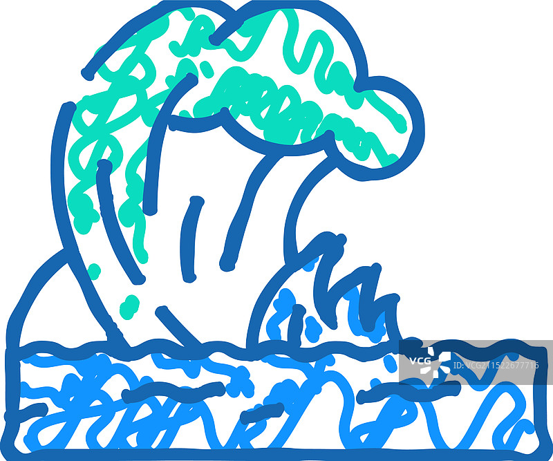 海啸灾难涂鸦图标图片素材