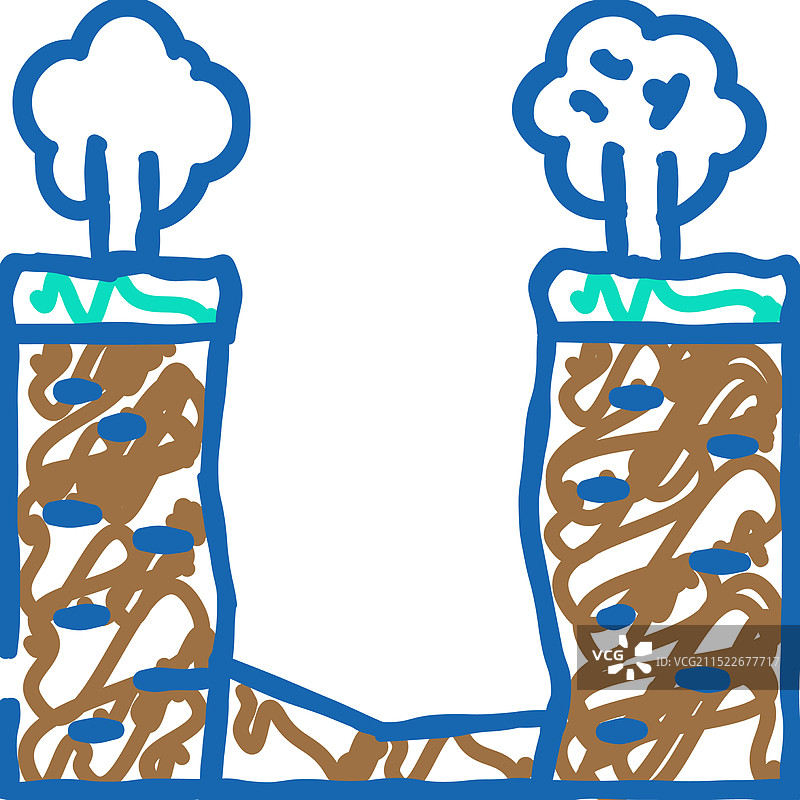 喀斯特天坑灾害涂鸦图标图片素材