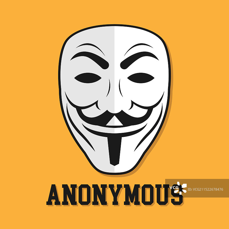 匿名面具与背景文字图片素材