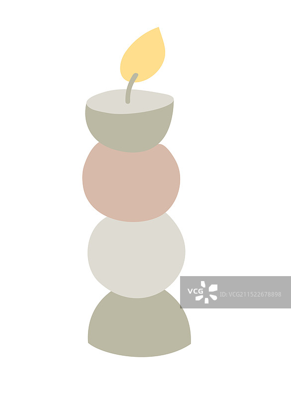 手绘彩色蜡烛扁平风格素材图片素材