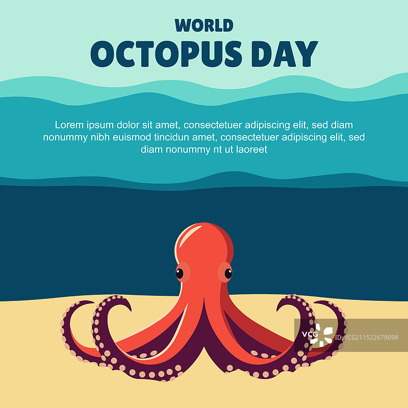世界章鱼日背景图片素材