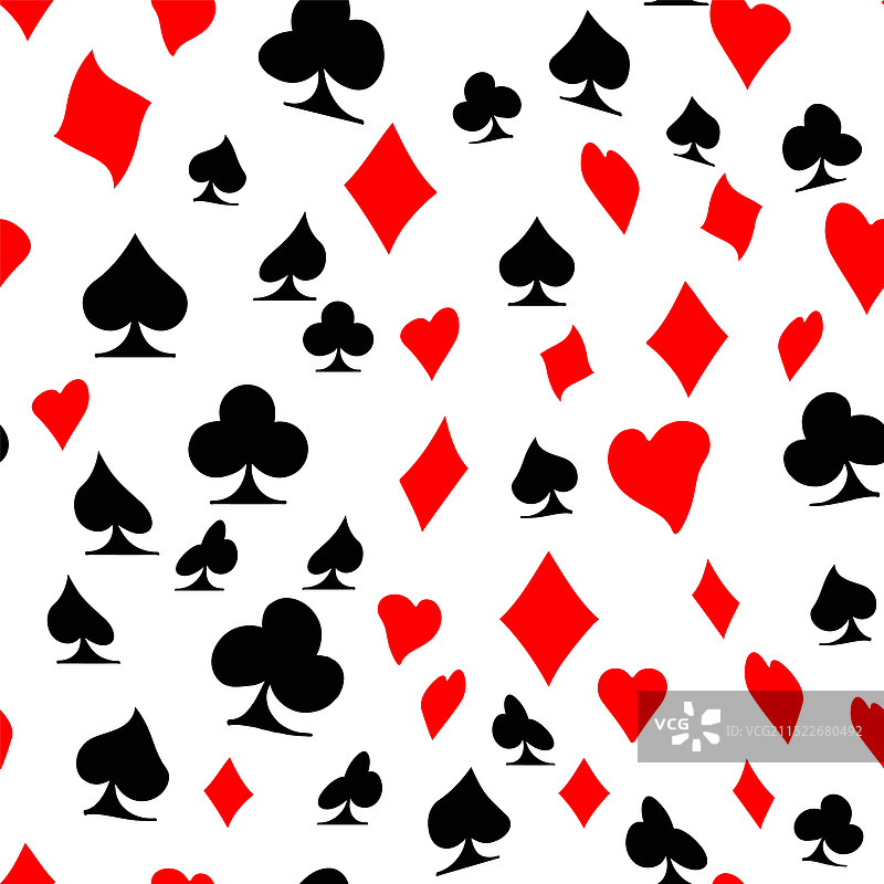 红黑金色扑克牌花色无缝图案图片素材