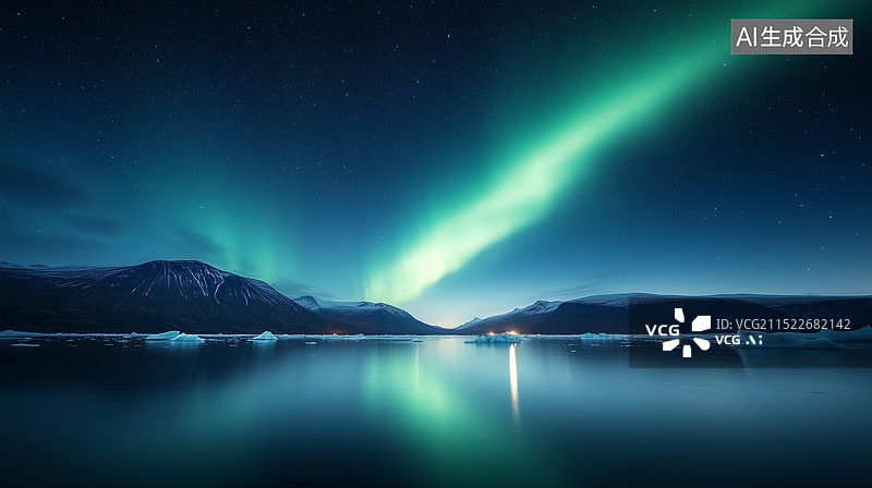 【AI数字艺术】极光风景图片素材