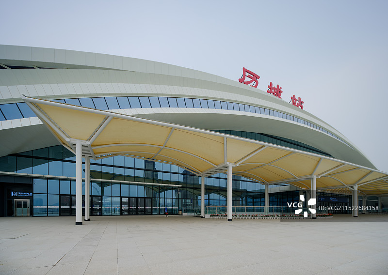 山东济南火车站-历城站外景图片素材