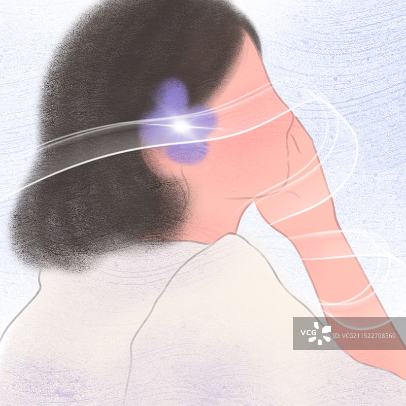 紫色花女孩头像插画图片素材