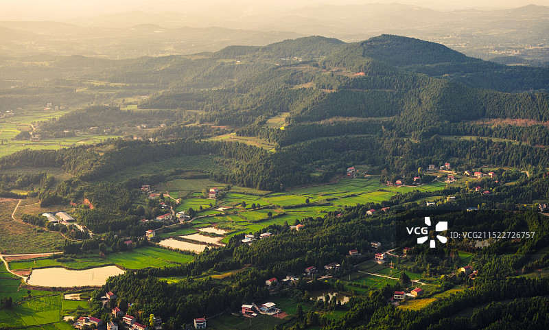 四川绵阳梓潼田野航拍风光图片素材