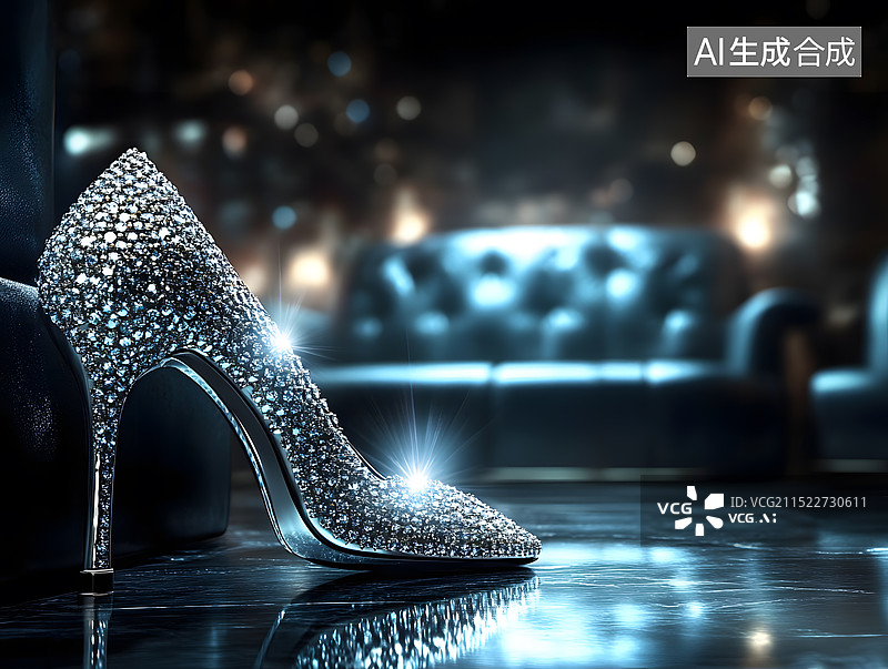 【AI数字艺术】一只漂亮的水晶鞋图片素材