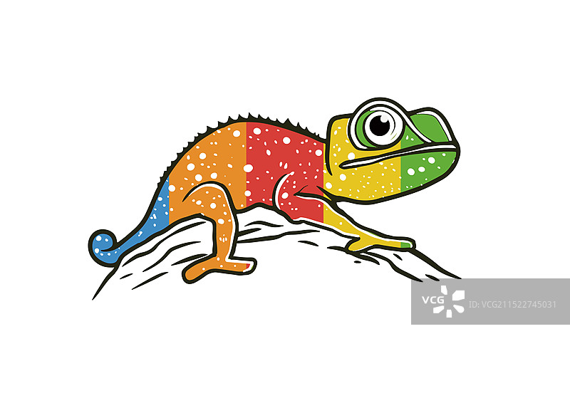 可爱的卡通变色龙图片素材