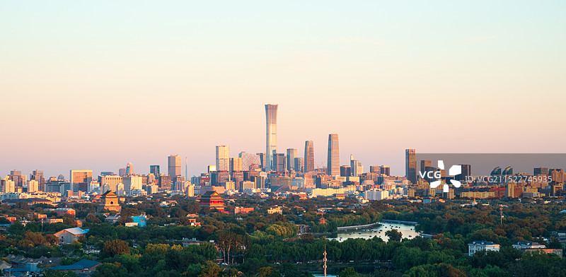 北京城市风光鼓楼与CBD图片素材