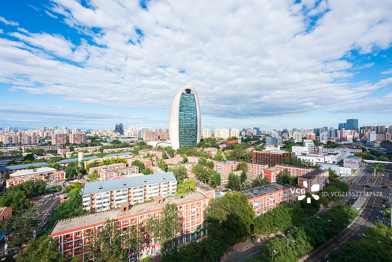 城市天际线北京人民日报社图片素材