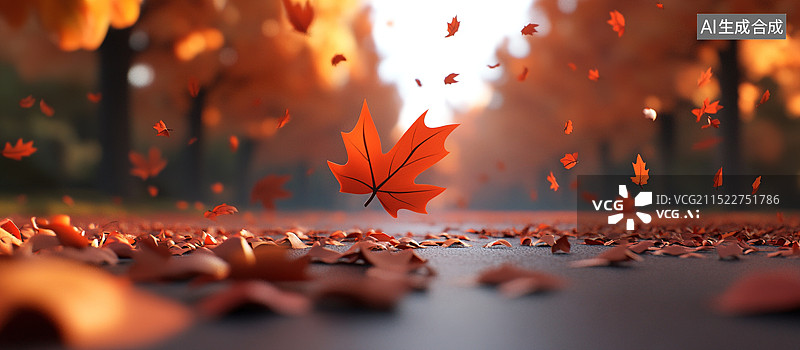 【AI数字艺术】秋天的枫树风景图片素材