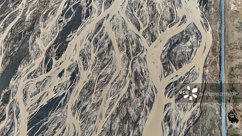 可可西里野牛沟辫状河图片素材