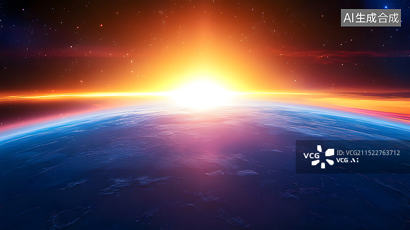 【AI数字艺术】宇宙太空地平线图片素材