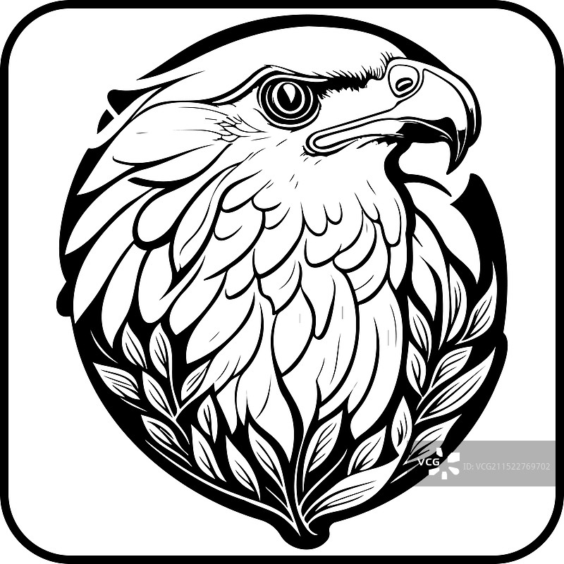 新艺术风格老鹰动物边框涂鸦图片素材