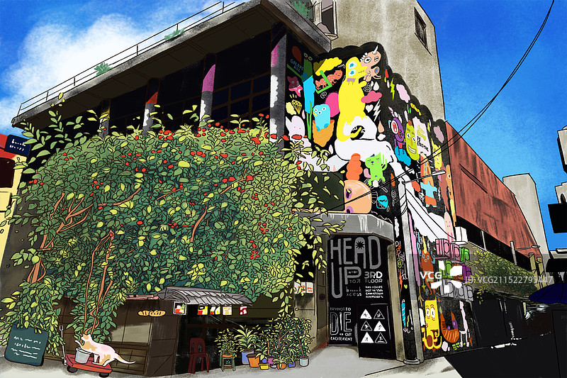 街边一角图片素材