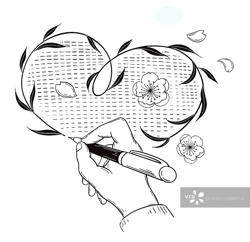 黑白插图插画 书籍 著作 书写 创意 想象 学习 学业 海外文学  小清新 线描 手拿笔  俄国文学图片素材