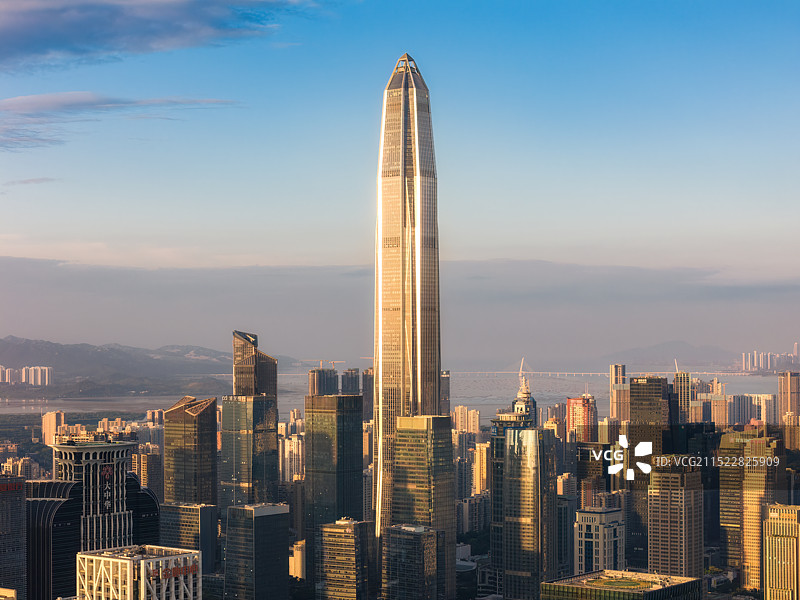 深圳福田区，平安国际金融中心，航拍图片素材