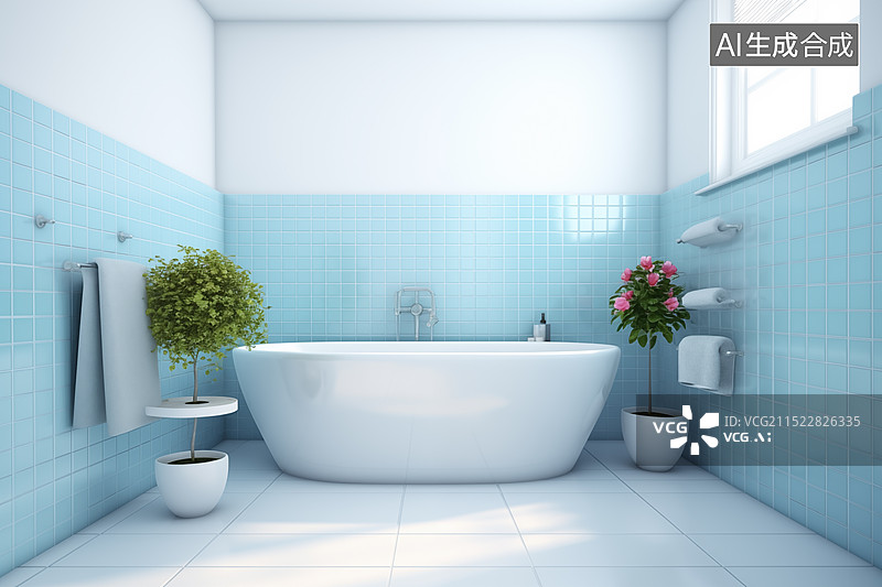 【AI数字艺术】浴室图片素材