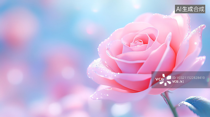 【AI数字艺术】阳光下的粉红玫瑰图片素材