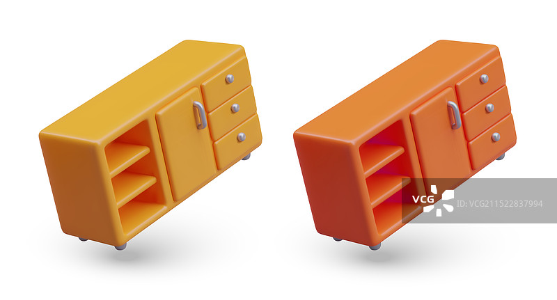 逼真的梳妆台倒塌位置套装图片素材