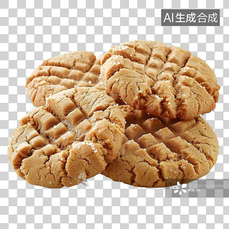 【AI数字艺术】免抠|三个花生酱曲奇饼图片素材