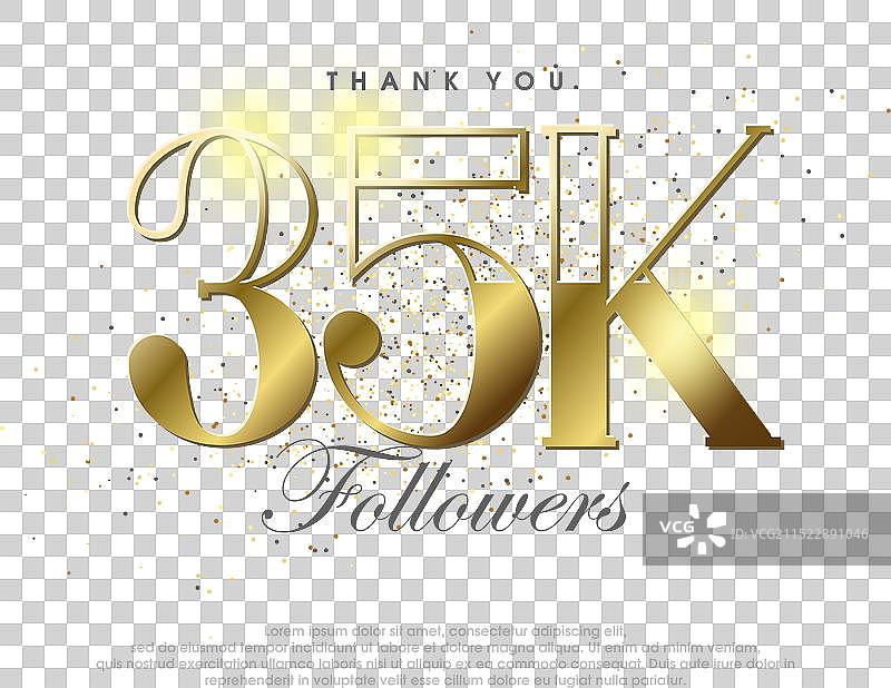 感谢3.5万粉丝的闪亮标志图片素材