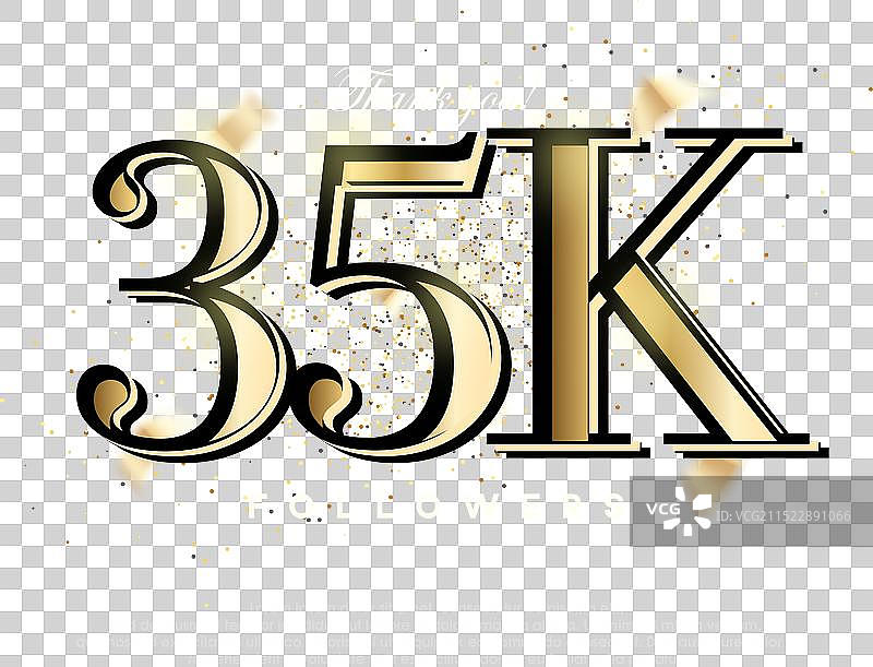 奢华金色感谢3.5万粉丝的祝福图片素材