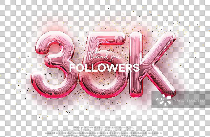 粉色奢华35K粉丝气球设计图片素材