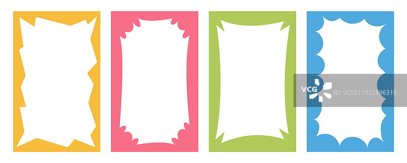 波浪边框扇形矩形趣味形状图片素材