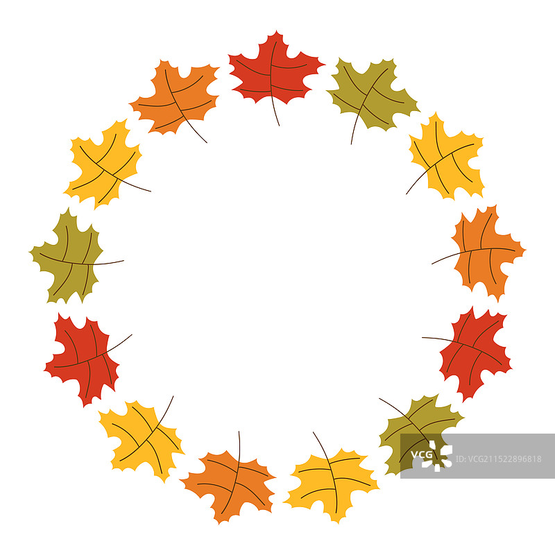 枫叶秋叶装饰花环图片素材