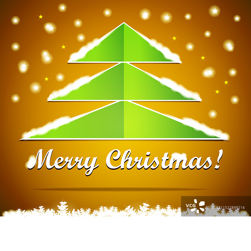 圣诞贺卡与程式化的圣诞树图片素材