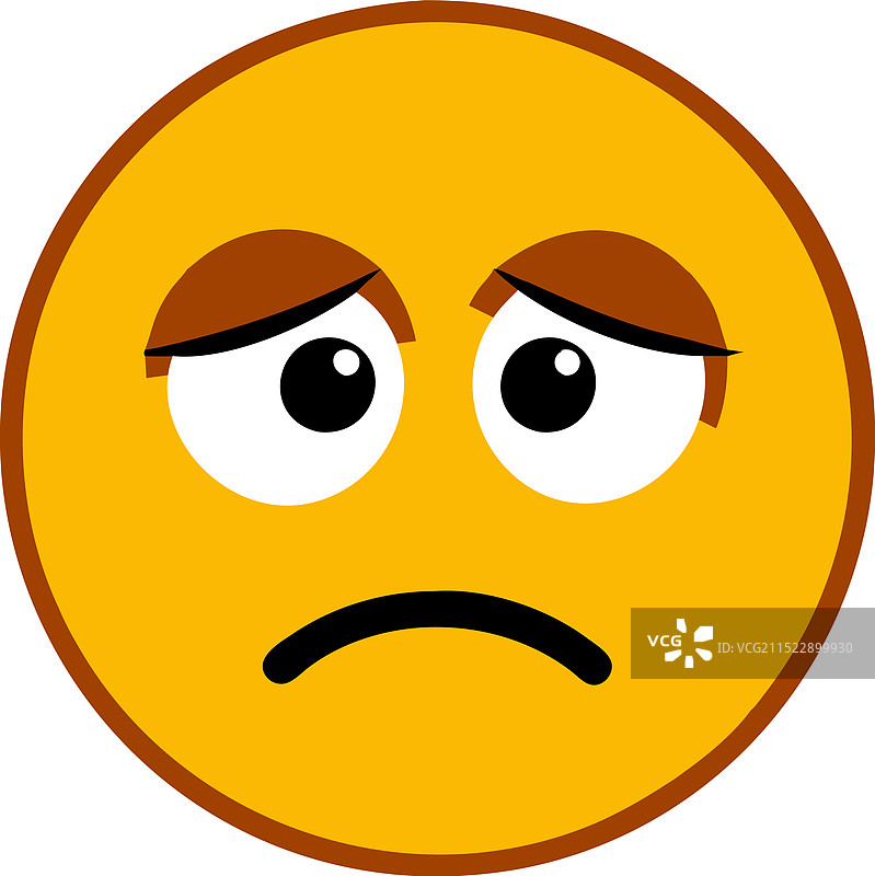 失望但欣慰的表情符号图标图片素材