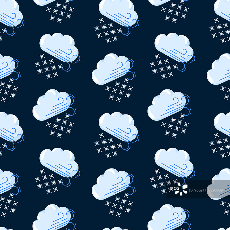 冬季天气图标云朵无缝图案图片素材