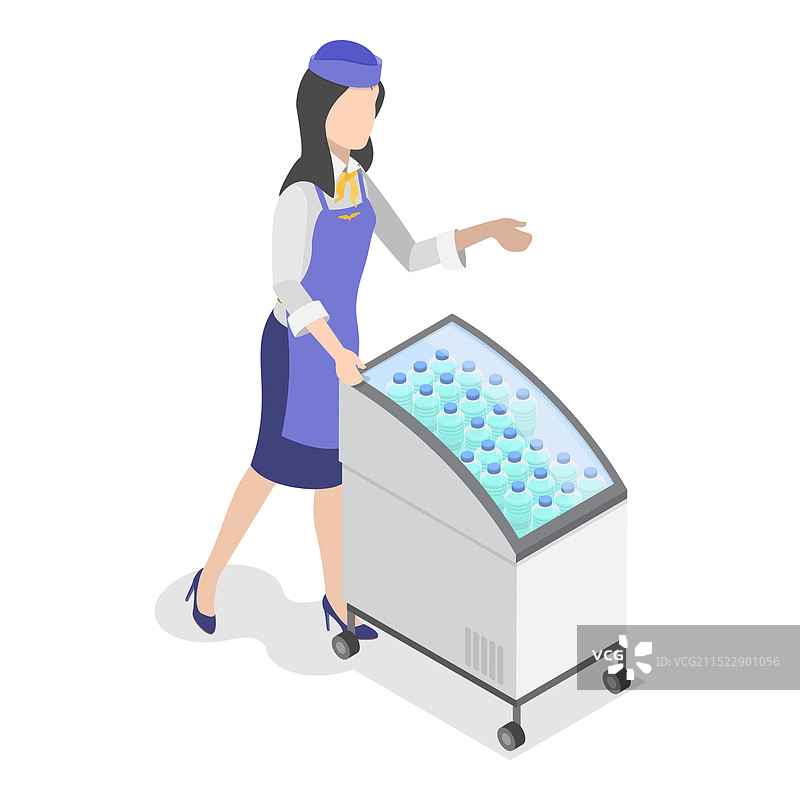 2.5D等距机场工作人员插画图片素材