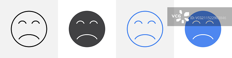 用于网页UI或App的悲伤图标集图片素材