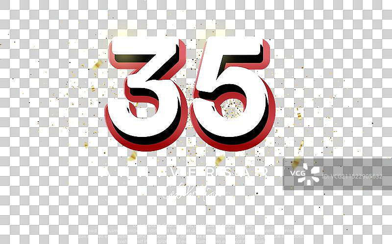 3D白色数字35周年纪念图片素材