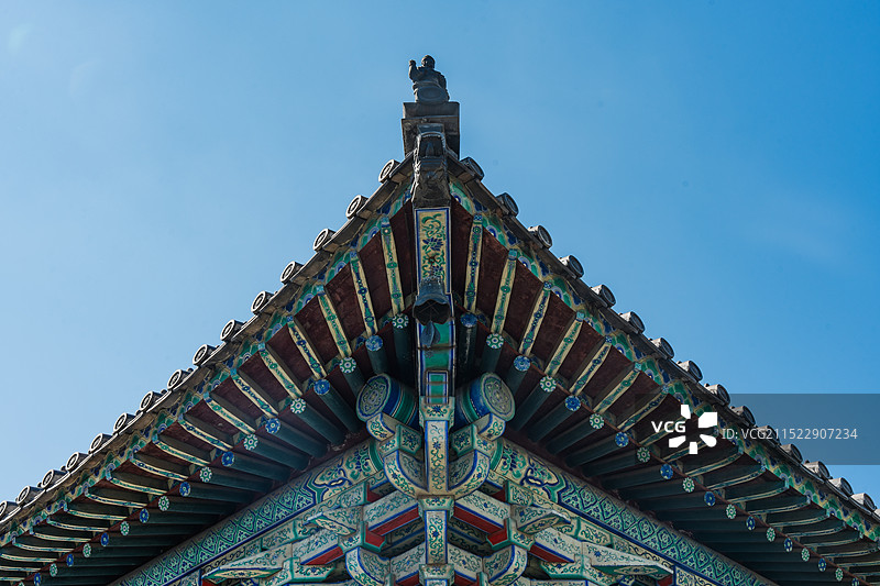 天津宝坻广济寺建筑景观屋脊图片素材