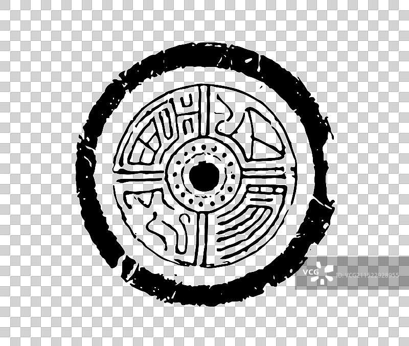 古代瓦当拓片艺术元素图片素材