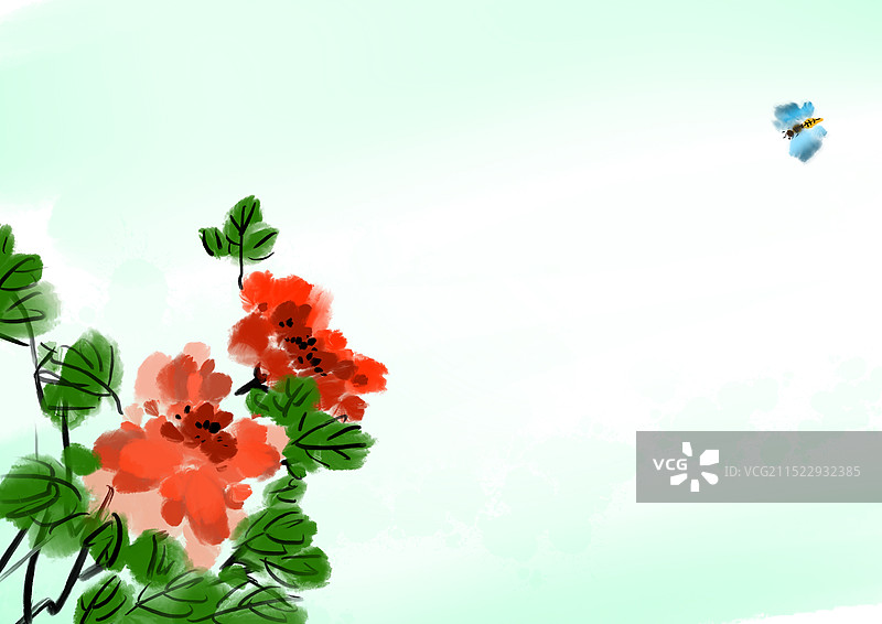 二十四节气自然季节风景背景水彩插画图片素材