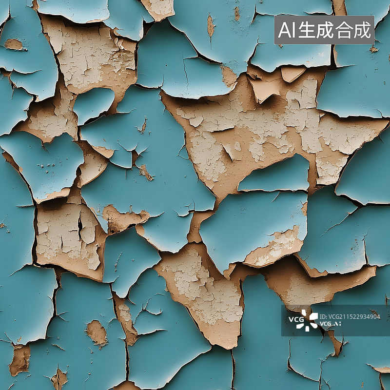 【AI数字艺术】油漆干燥脱落的墙面图片素材